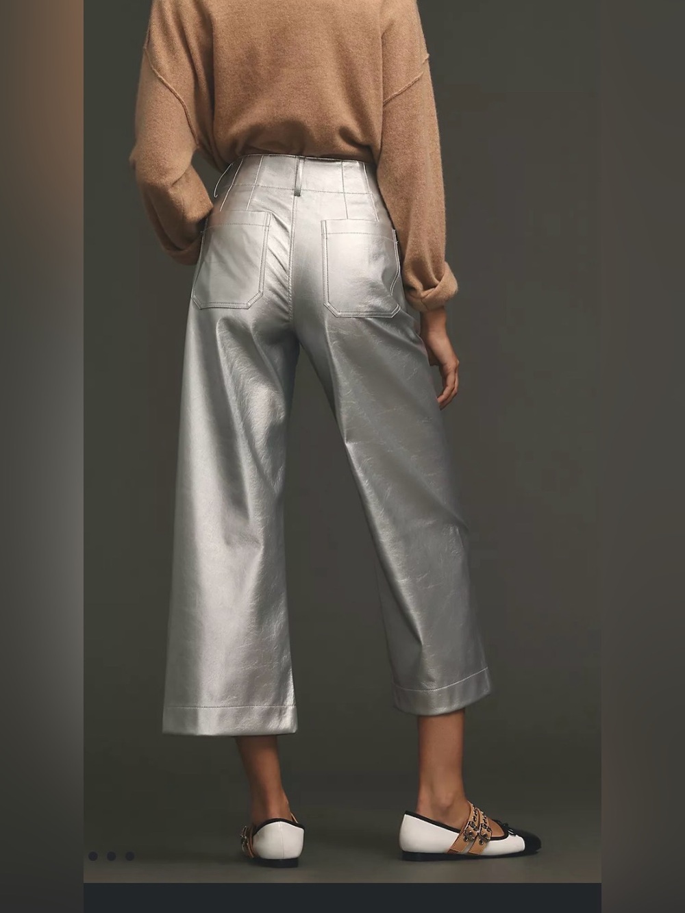 Maeve Metallic Women’s High Rise and Cropped wide Pants size 27 - Picture 3 of 11